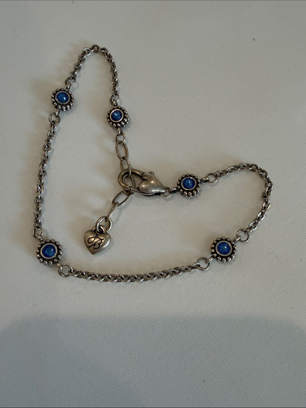 Brighton Sterling Silver Bracelet with Blue Crystal Accents